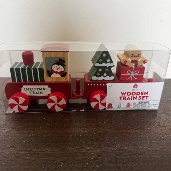 NEW Target Bullseye's Playground Christmas 2025 Wooden Train Set 6 Cars Holiday - Picture 2 of 16